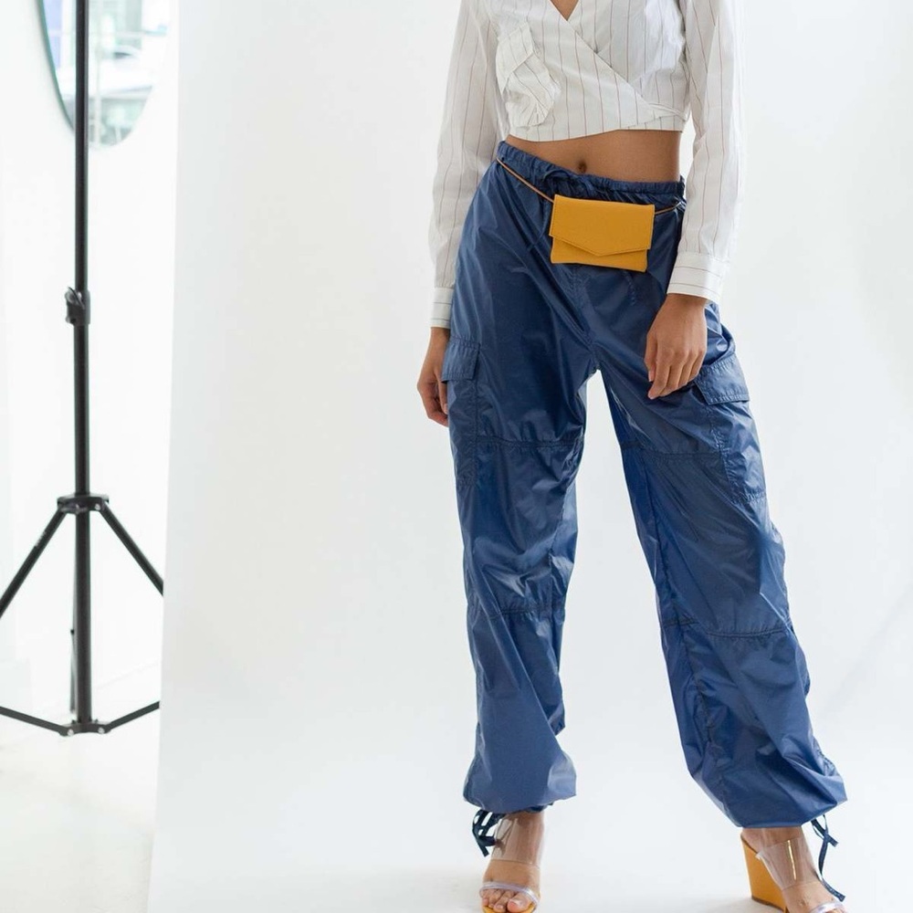 Maryam Nassir Zadeh Enzo Cargo Pants in Ink Blue